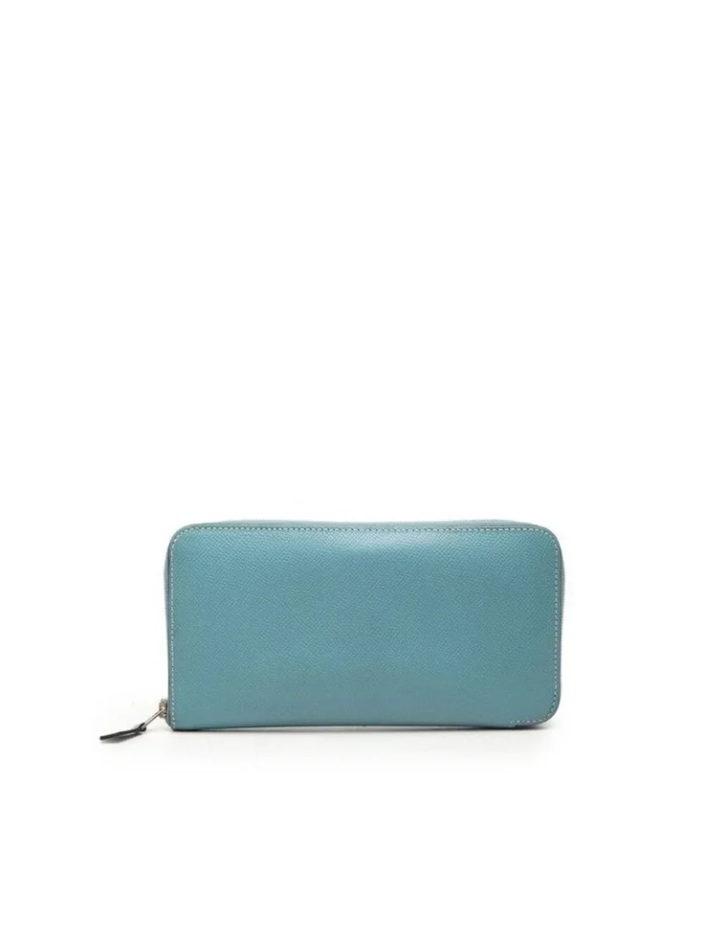 Hermes Azap Long Classic Zip Around Wallet Blue Jean Veau Epsom